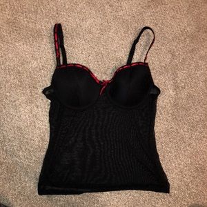polka dot mesh bralette top